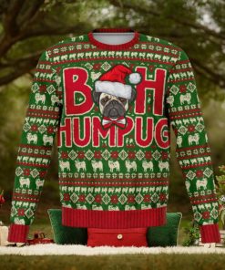 Pug Ugly Christmas Sweater, Pugs Dog Bah Humpug Funny