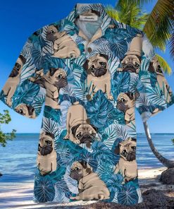 Pugs Blue Nice Design Unisex Hawaiian Shirt