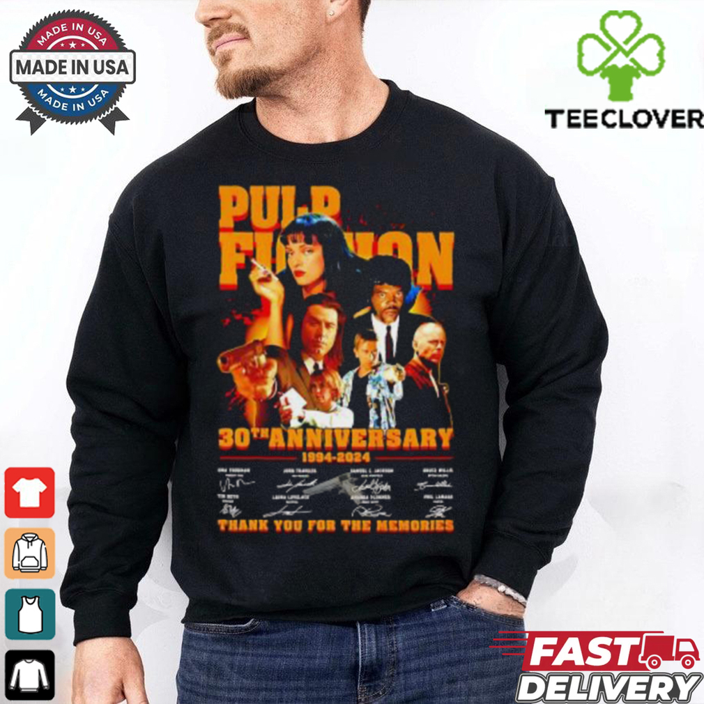 Pulp Fiction 30th anniversary 1994 2024 signature thank you for the memories shirt Pulp Fiction 30th anniversary 1994 2024 signature thank you for the memories shirt