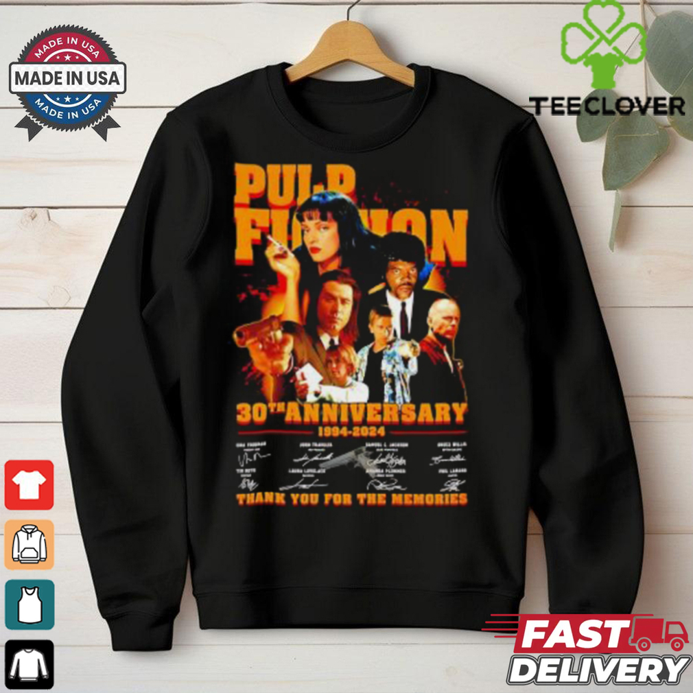Pulp Fiction 30th anniversary 1994 2024 signature thank you for the memories shirt Pulp Fiction 30th anniversary 1994 2024 signature thank you for the memories shirt
