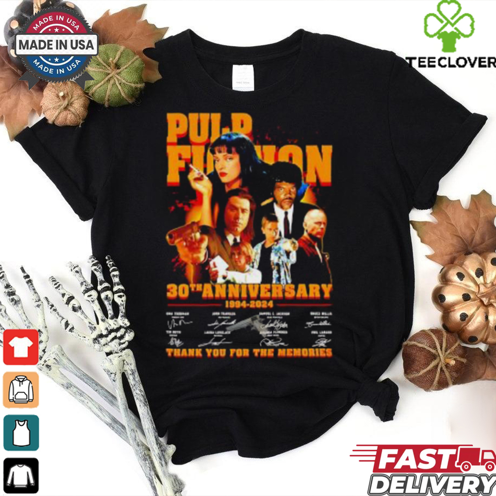 Pulp Fiction 30th anniversary 1994 2024 signature thank you for the memories shirt Pulp Fiction 30th anniversary 1994 2024 signature thank you for the memories shirt