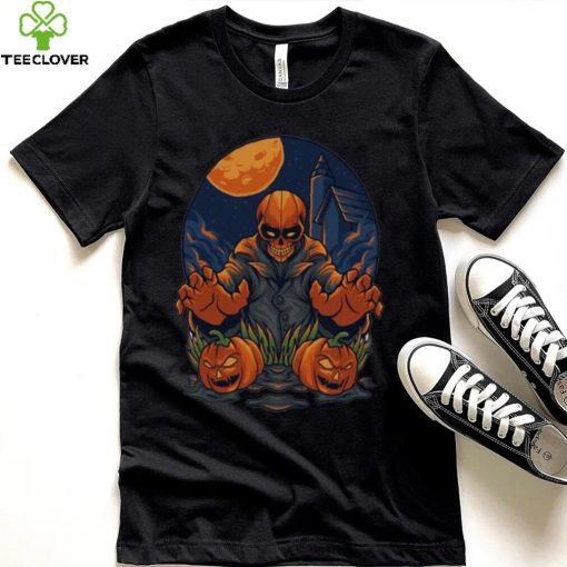 Pumpkin Skull Halloween Vintage Art Shirt