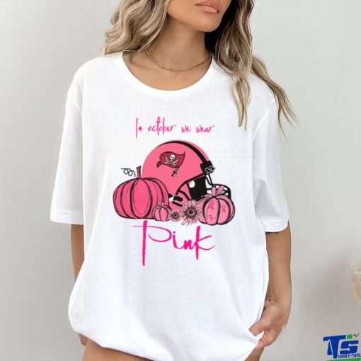 Pumpkin Tampa Bay Buccaneers In October We Wear Pink Breast Cancer Awareness T Shirt