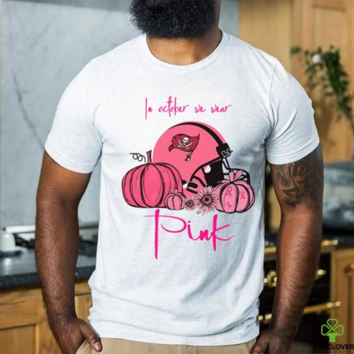 Pumpkin Tampa Bay Buccaneers In October We Wear Pink Breast Cancer Awareness T Shirt