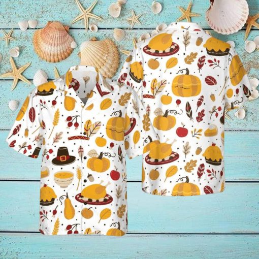 Pumpkins Thanksgiving Pattern Hawaiian Shirt Aloha Casual Shirt For Men And Women