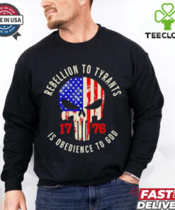Punisher skull rebellion to tyrants is obedience to God T Shirt