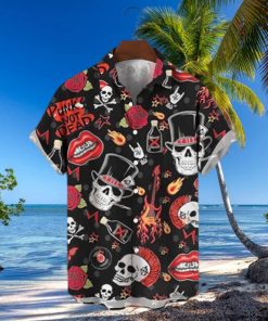 Punk Skull Print Polyester Hawaiian Shirt