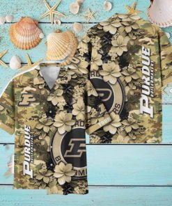 Purdue Boilermakers Custom Name Personalized Camo Flower Pattern Hawaiian Shirt