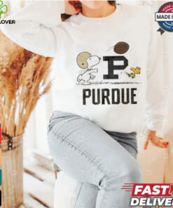 Purdue Boilermakers Peanuts Snoopy and Woodstock playing football hoodie, sweater, longsleeve, shirt v-neck, t-shirt