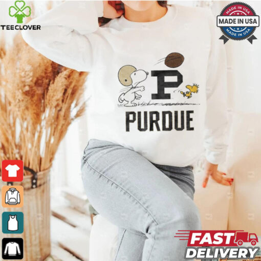 Purdue Boilermakers Peanuts Snoopy and Woodstock playing football hoodie, sweater, longsleeve, shirt v-neck, t-shirt