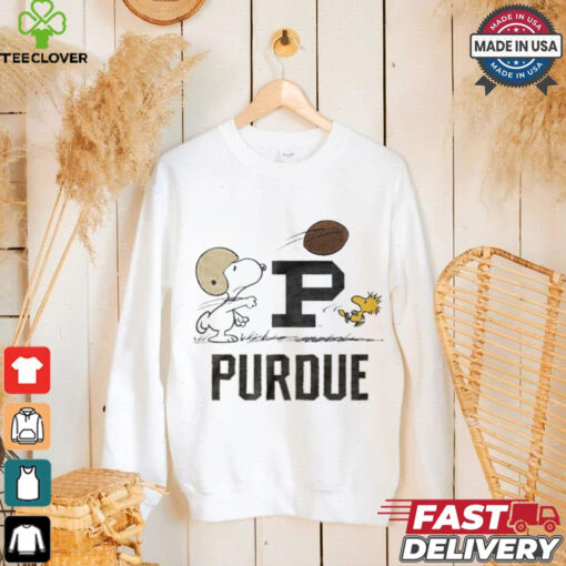 Purdue Boilermakers Peanuts Snoopy and Woodstock playing football hoodie, sweater, longsleeve, shirt v-neck, t-shirt