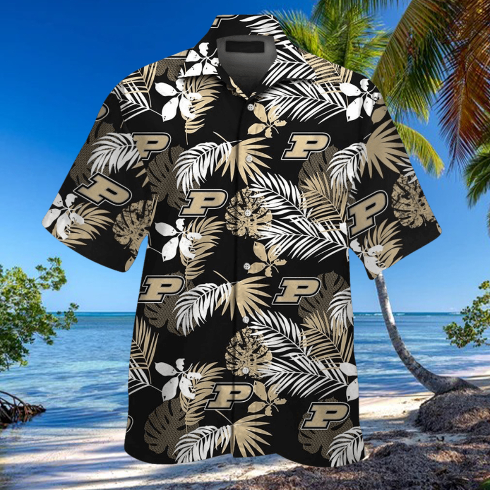 Purdue Boilermakers Short Sleeve Button Up Tropical Hawaiian Shirt Purdue Boilermakers Short Sleeve Button Up Tropical Hawaiian Shirt