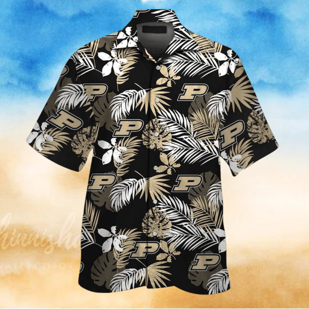 Purdue Boilermakers Short Sleeve Button Up Tropical Hawaiian Shirt Purdue Boilermakers Short Sleeve Button Up Tropical Hawaiian Shirt