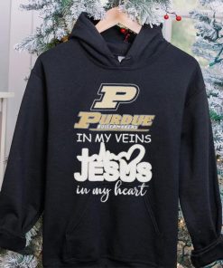 Purdue Boilermakers basketball in my veins Jesus in my heart shirt