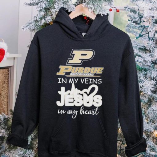 Purdue Boilermakers basketball in my veins Jesus in my heart shirt
