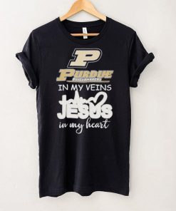 Purdue Boilermakers basketball in my veins Jesus in my heart shirt