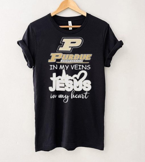 Purdue Boilermakers basketball in my veins Jesus in my heart shirt