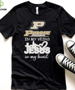 Purdue Boilermakers basketball in my veins Jesus in my heart shirt
