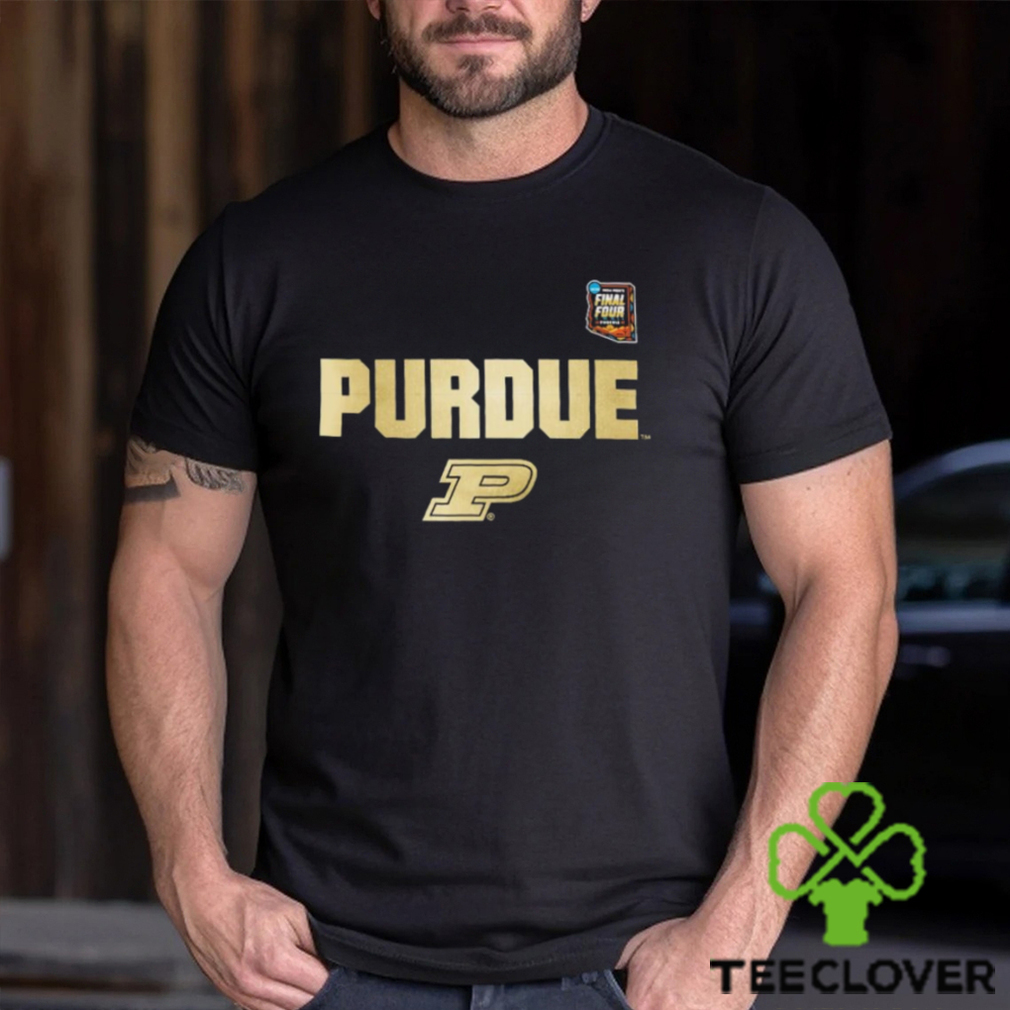 Purdue Mbb 2024 Final Four Golden Print Black T shirt Purdue Mbb 2024 Final Four Golden Print Black T shirt