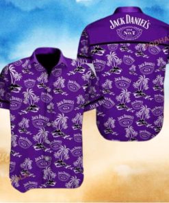 Purple Aloha Jack Daniels Funny Hawaiian Shirt Island Pattern All Over Print
