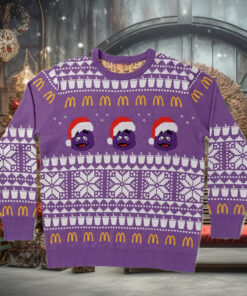 Purple Grimace Holiday Knit Xmas 2024 Holiday Gift Ugly Christmas Sweater