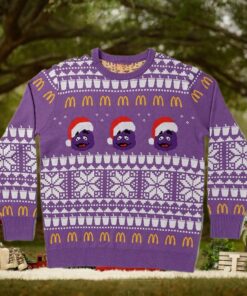 Purple Grimace Holiday Knit Xmas 2024 Holiday Gift Ugly Christmas Sweater