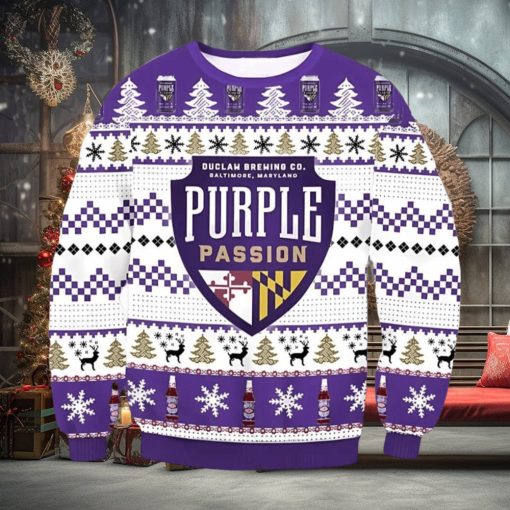 Purple Passion Beer Ugly Christmas Sweater, Gift for Christmas Holiday