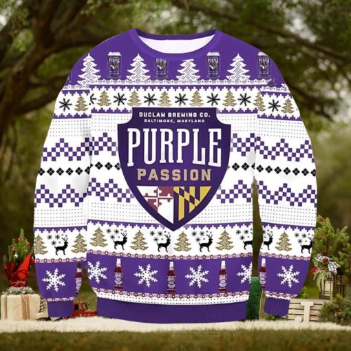 Purple Passion Beer Ugly Christmas Sweater, Gift for Christmas Holiday
