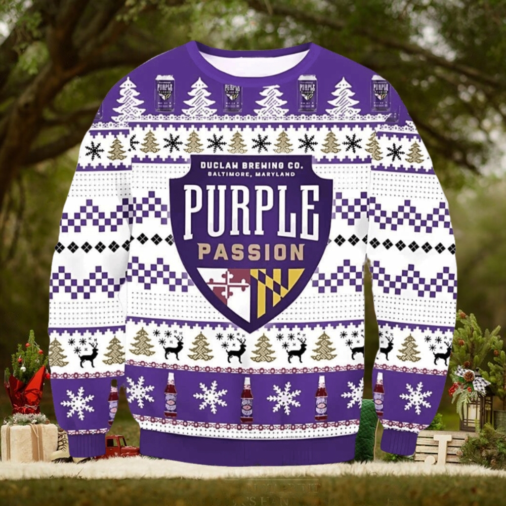 Purple Passion Beer Ugly Christmas Sweater, Gift for Christmas Holiday Purple Passion Beer Ugly Christmas Sweater, Gift for Christmas Holiday