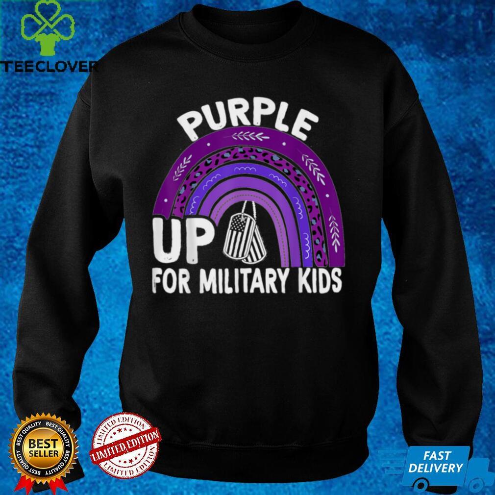 Purple Up For Military Kids Rainbow Military Child Month T Shirt