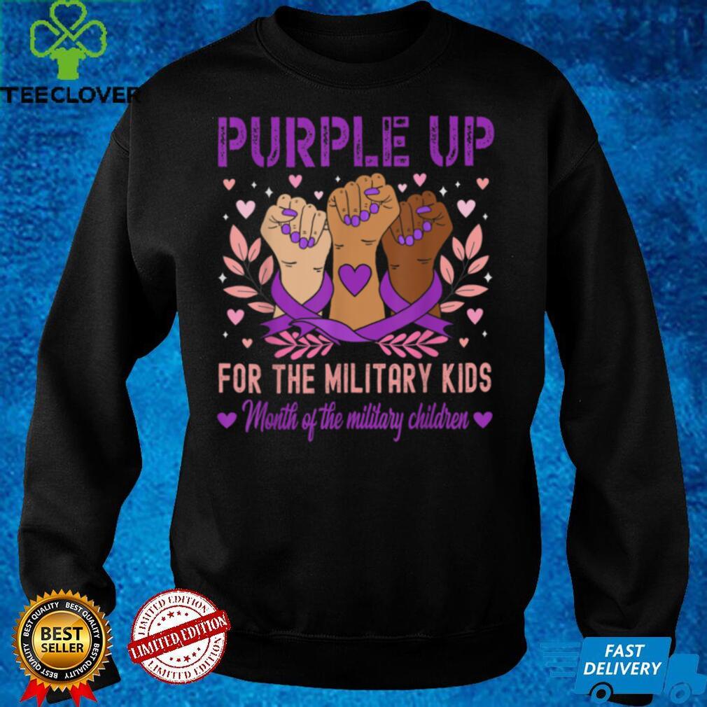Purple Up Military Child Month Sparkle USA Flag T Shirt