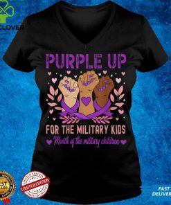 Purple Up Military Child Month Sparkle USA Flag T Shirt