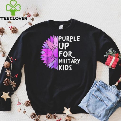 Purple Up Military Child Sunflower Military Brats Month T Shirt