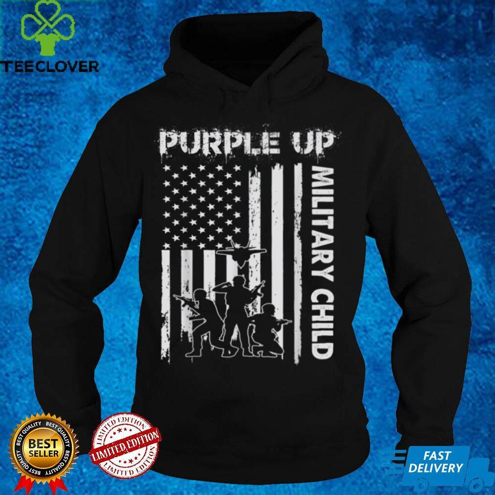Purple Up for Military Kids Month Of Military Child Flag T Shirt