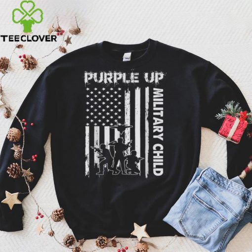 Purple Up for Military Kids Month Of Military Child Flag T Shirt