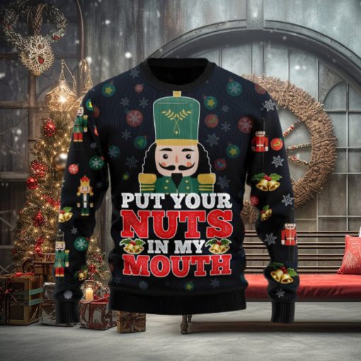 Put Your Nuts In My Mouth Ugly Christmas Sweater Gift Men Women