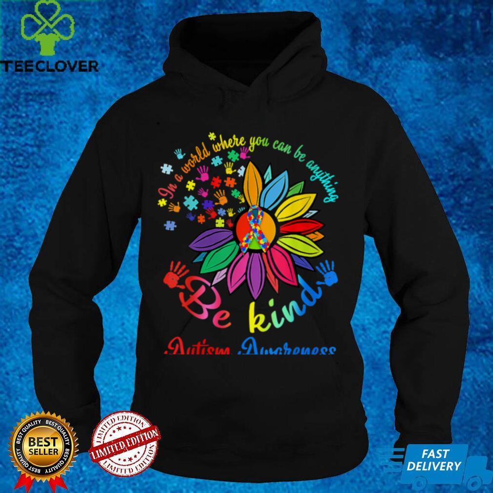 Puzzle Sunflower Be Kind Autism Awareness Mom Support Kids T Shirt