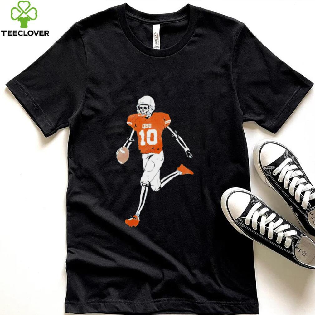 QBU Football Skeleton funny T shirt