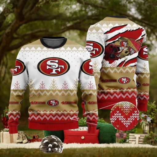 49ers Ugly Christmas Sweater Back Scratches Football Helmet San Francisco 49ers Gift