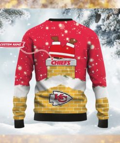 Kansas City Chiefs NFL Football Team Logo Symbol Santa Claus Custom Name Personalized 3D Ugly Christmas Sweater Shirt For Men And Women On Xmas Days