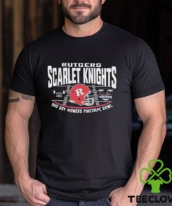Rutgers Scarlet Knights Red 2023 Bad Boy Mowers Pinstripe Bowl Helmet T Shirt