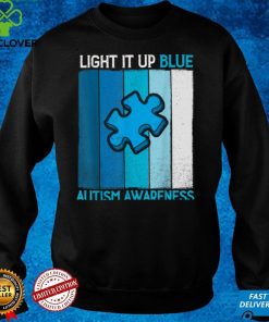 Light It Up Blue Autism Awareness Puzzle Vintage Mom Dad Kid T Shirt