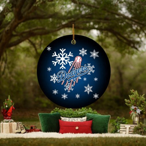 Los Angeles Dodgers MLB Xmas Gifts Merry Christmas Circle Ornament