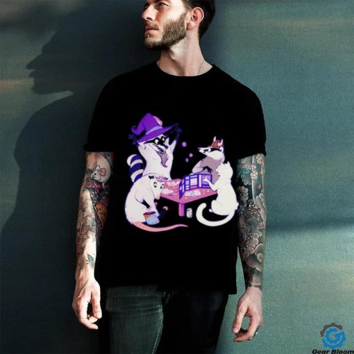 Raccoon Mouse Cat game night organic shirt