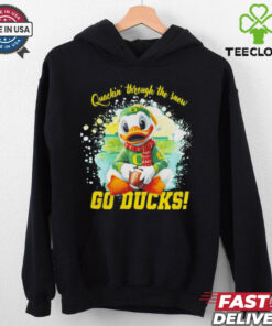 Quackin’ through the snow go NCAA Oregon Ducks Merry Christmas 2024 shirt