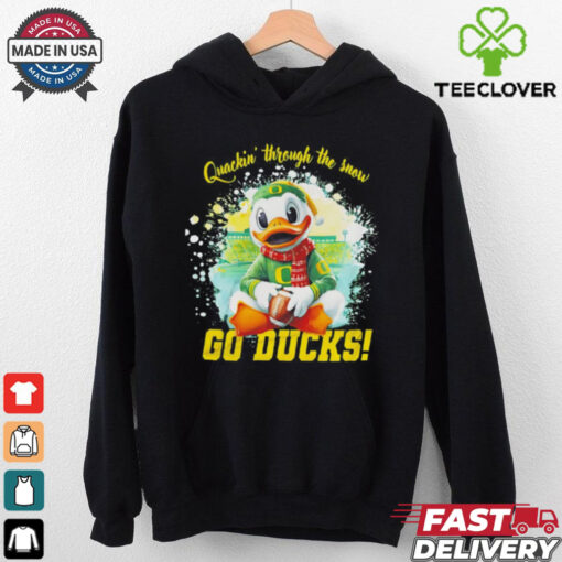 Quackin’ through the snow go NCAA Oregon Ducks Merry Christmas 2024 shirt