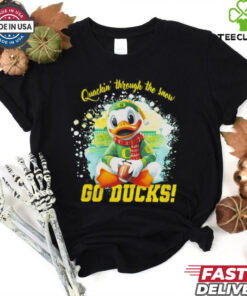 Quackin’ through the snow go NCAA Oregon Ducks Merry Christmas 2024 shirt