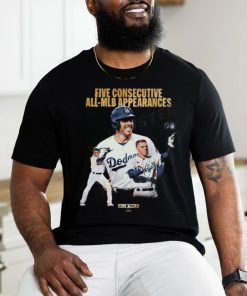 Quality Los Angeles Dodgers Freddie Freeman Five Consecutive All MLB Appearances Unisex T Shirt