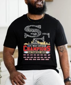 Quality San Francisco 49ers Logo Players Name 2023 NFC West Division Champions Unisex T Shirt