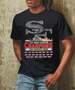 Quality San Francisco 49ers Logo Players Name 2023 NFC West Division Champions Unisex T Shirt